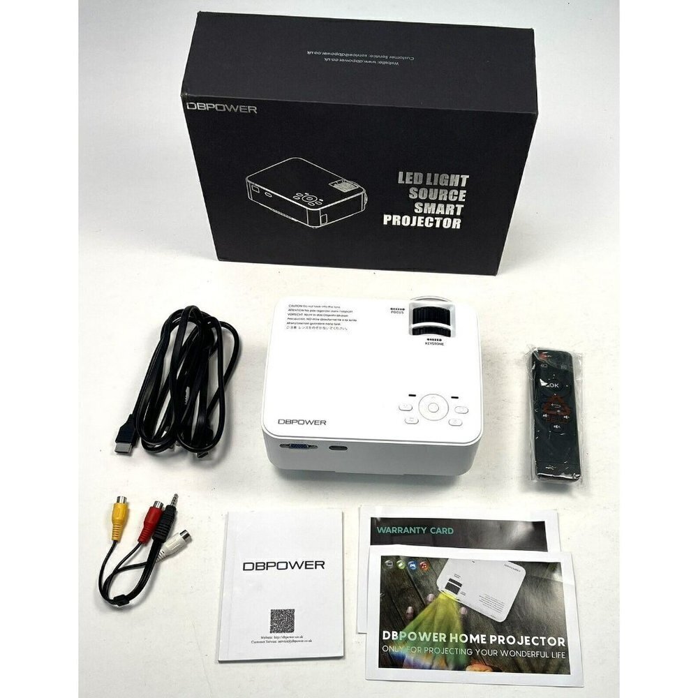 DBPOWER LED Light Source Smart Mini Projector Model T20 SKU: PJ0703 Tested EUC